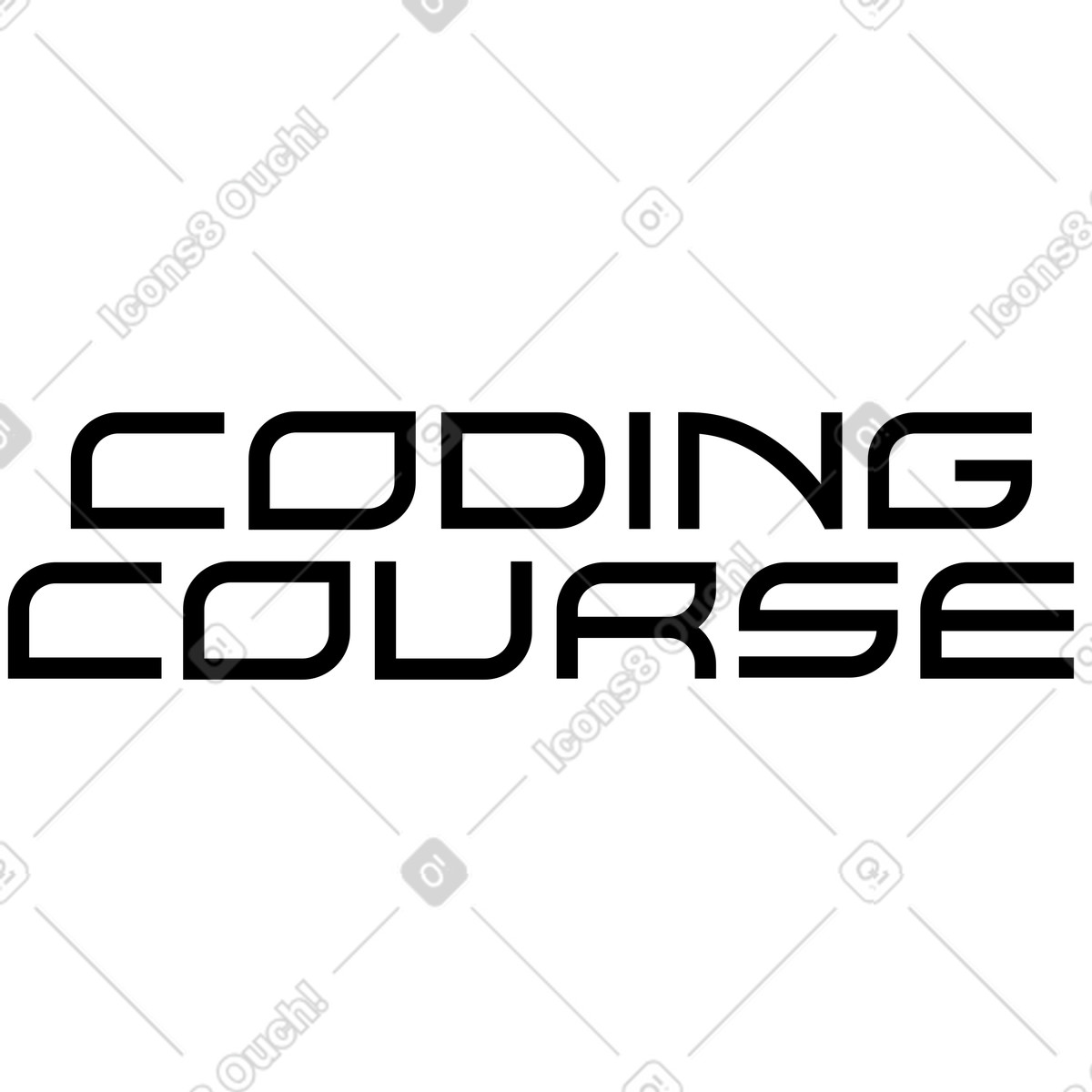 Lettering coding course text illustration in Typography style download in PNG, SVG