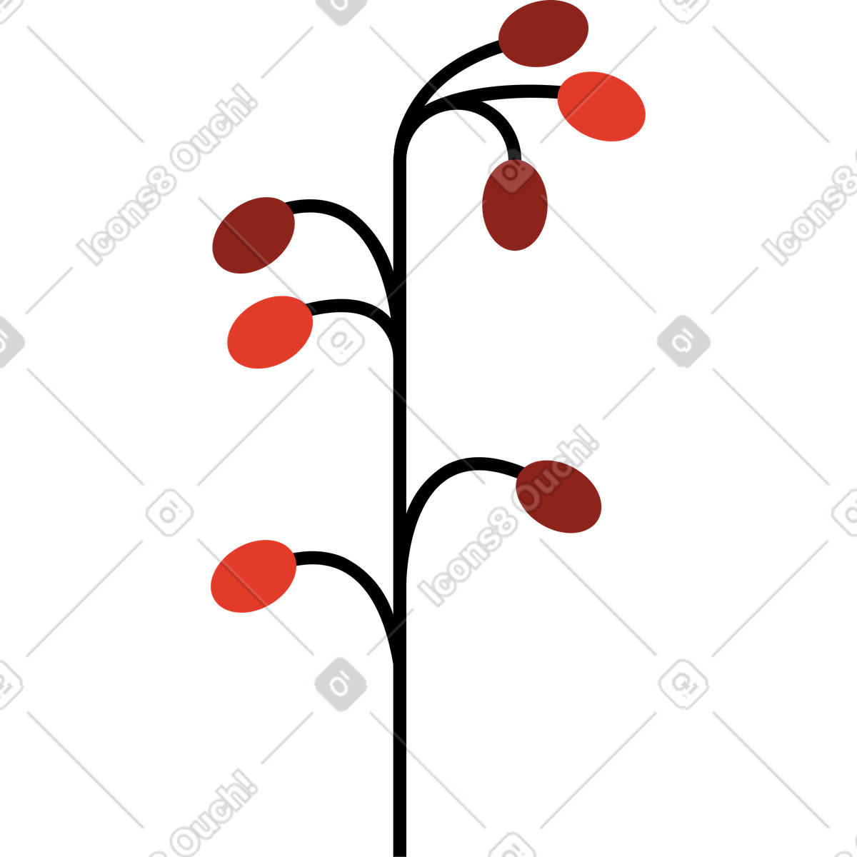 下载 Burgundy 风格的 花 插画，支持 PNG、SVG 格式