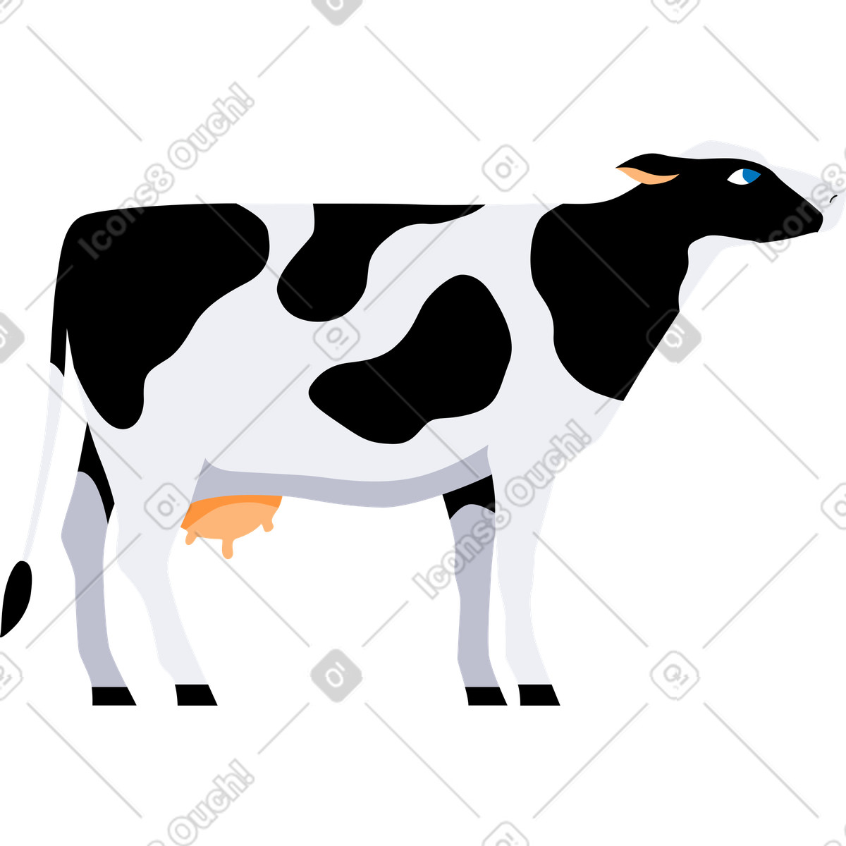 下载 Jaconda 风格的 牛 插画，支持 PNG、SVG 格式