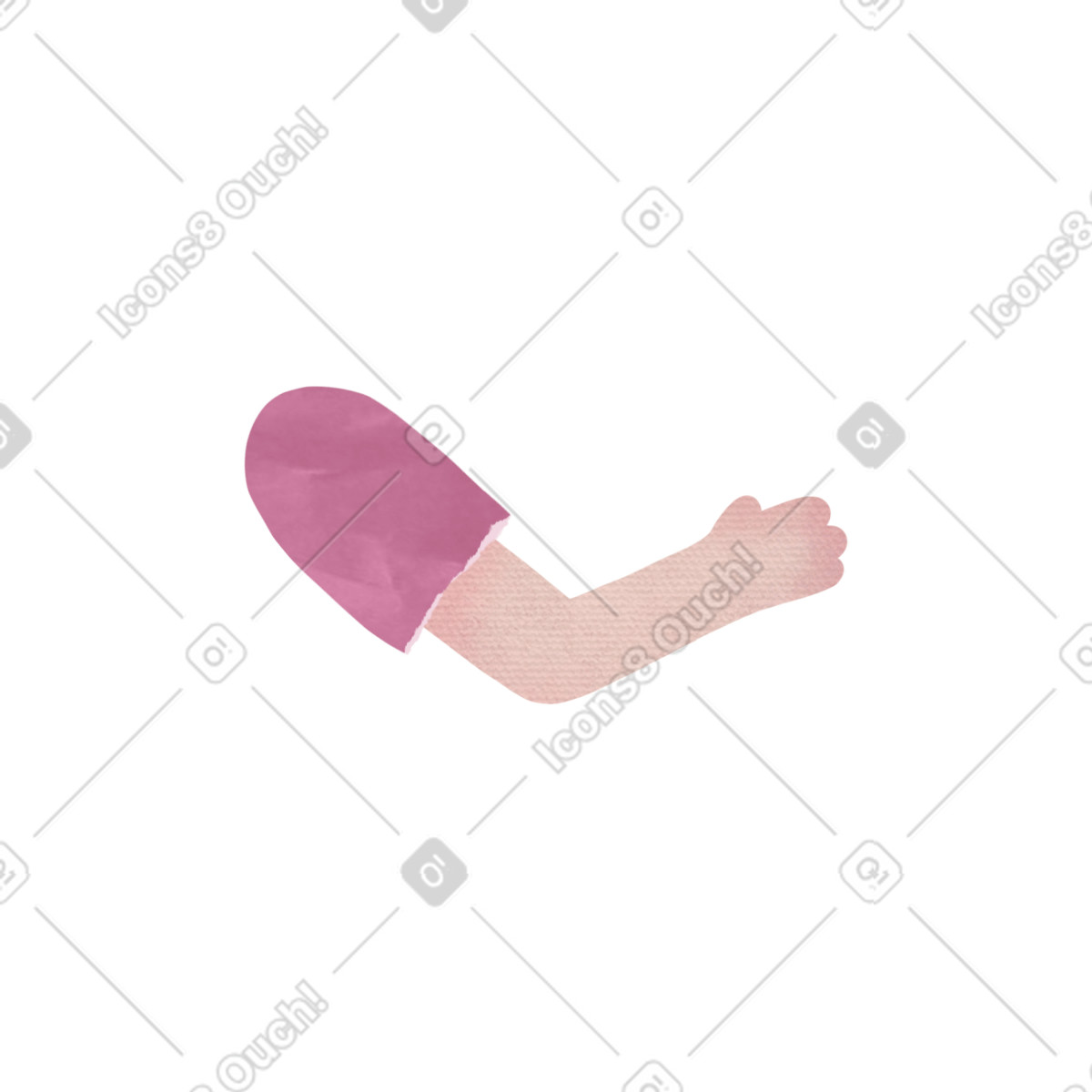 Mädchenhand-Illustration im Papery-Stil als Download in PNG, SVG