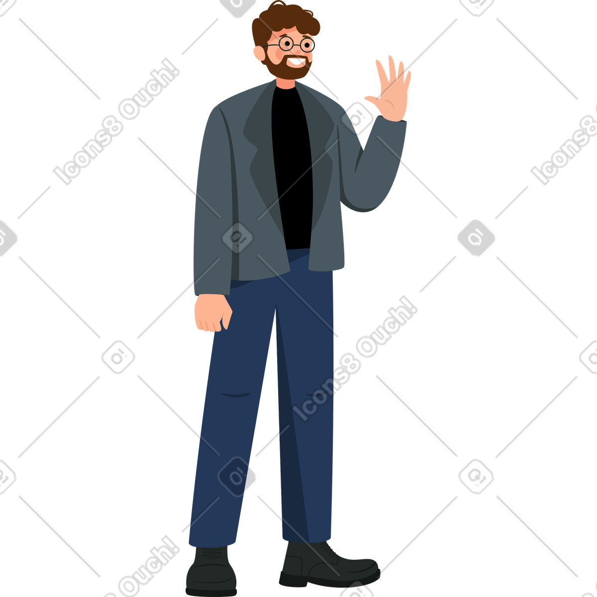 Illustration Homme dans le style Lagom à télécharger aux formats PNG, SVG