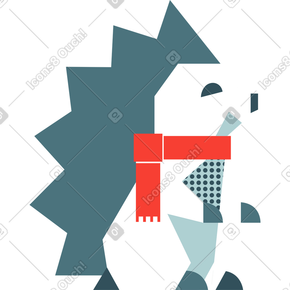 Ilustración Erizo en estilo Nordic a descargar en PNG y SVG