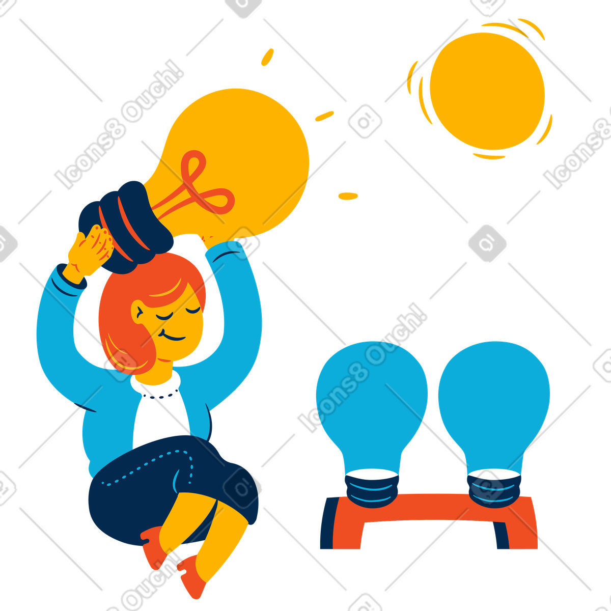 Illustration Charge d'énergie solaire dans le style Flame à télécharger aux formats PNG, SVG