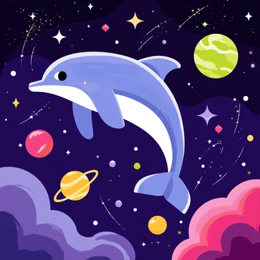 Dauphin dessin couleur