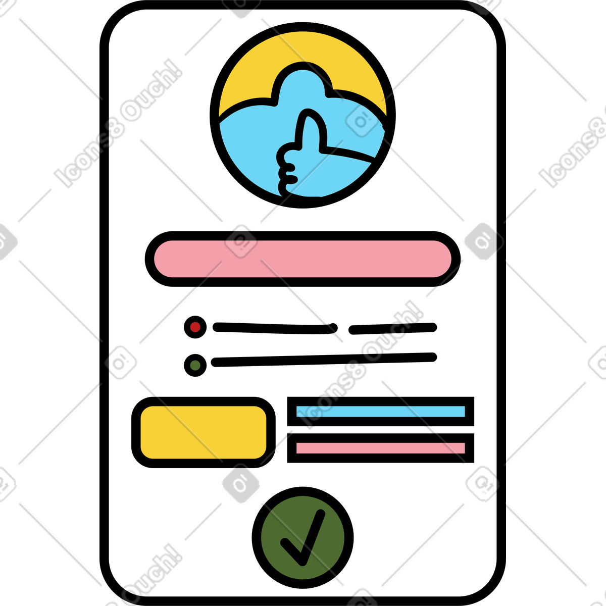 CV cover letter, Presentation illustrazione in stile Wiggle scarica in PNG, SVG