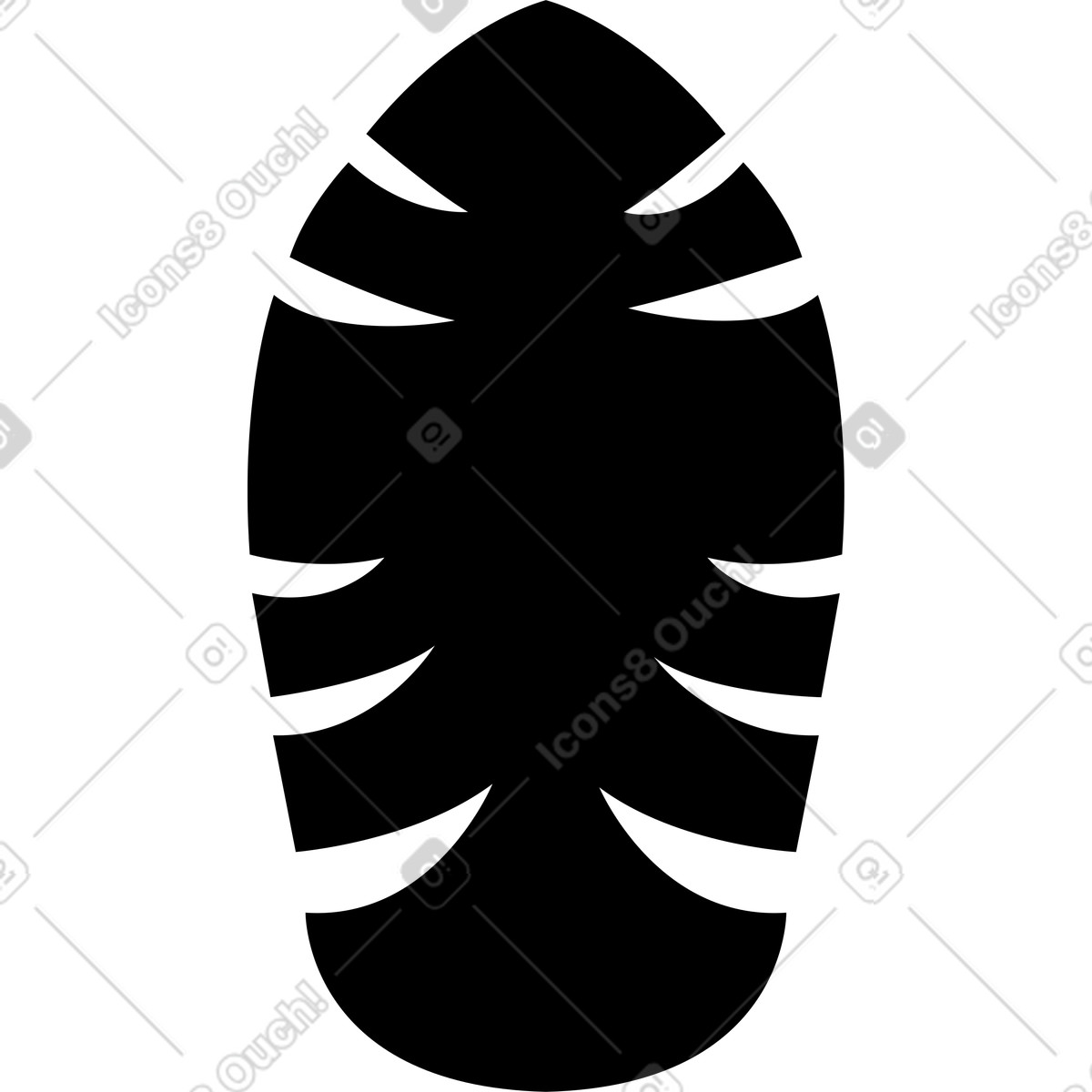 Иллюстрация Black long oval leaf в стиле Burgundy — скачать в форматах PNG, SVG