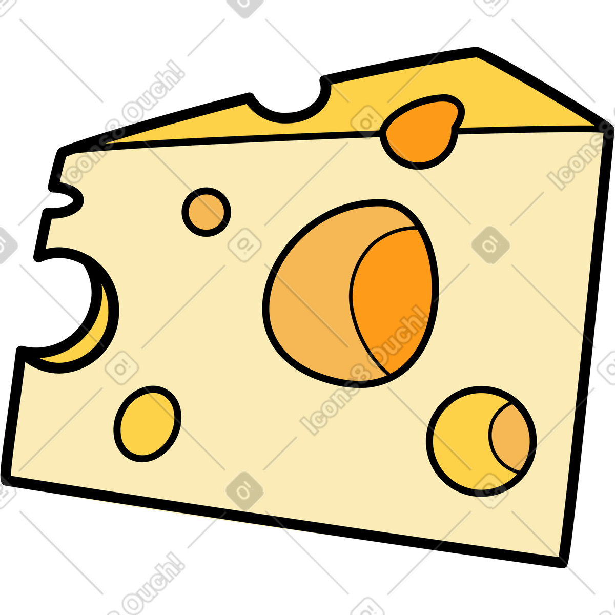 Cheese illustration in Surr style download in PNG, SVG