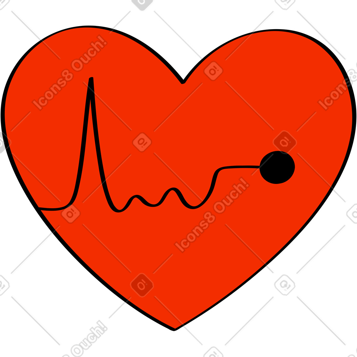 Cuore con un ritmo illustrazione in stile Looney scarica in PNG, SVG