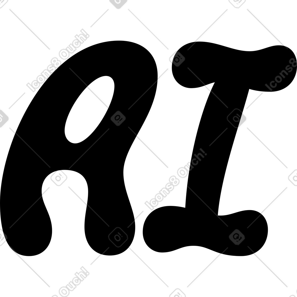 Ilustración Texto de letras ai en estilo Airy a descargar en PNG y SVG