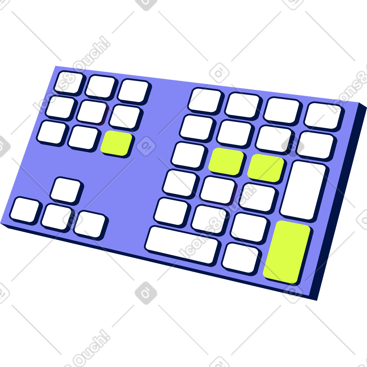 Keyboard illustration in Glow style download in PNG, SVG