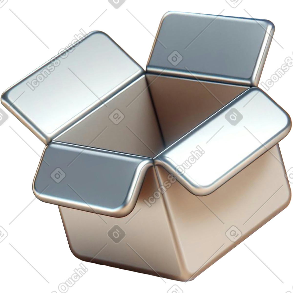 下载 Chromed 风格的 镀铬纸板箱 插画，支持 PNG、SVG 格式