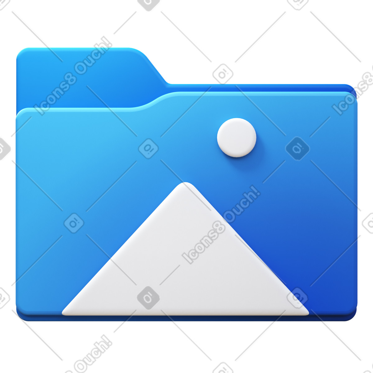 Pictures folder v illustration in 3D Fluency style download in PNG, SVG