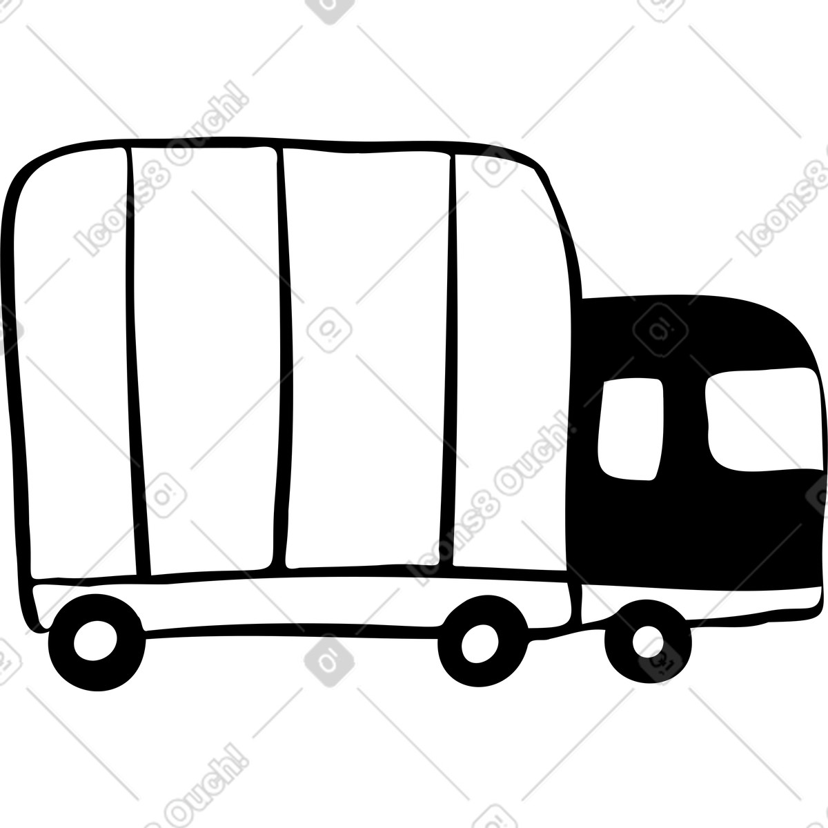 下载 Journal 风格的 载有货物的卡车 插画，支持 PNG、SVG 格式