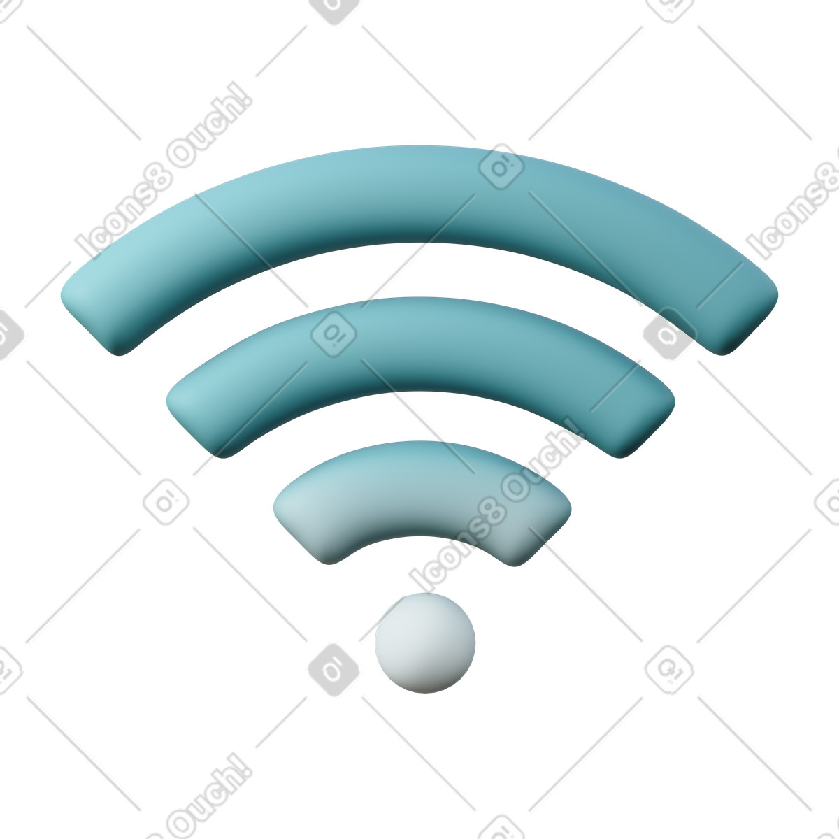 Wifi illustration in 3D Sugary style download in PNG, SVG