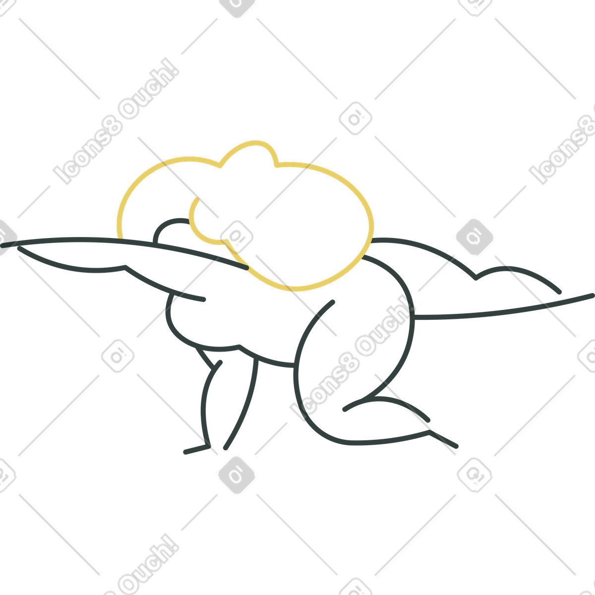 Macaroni 스타일의 소녀 요가 일러스트레이션 PNG, SVG 다운로드