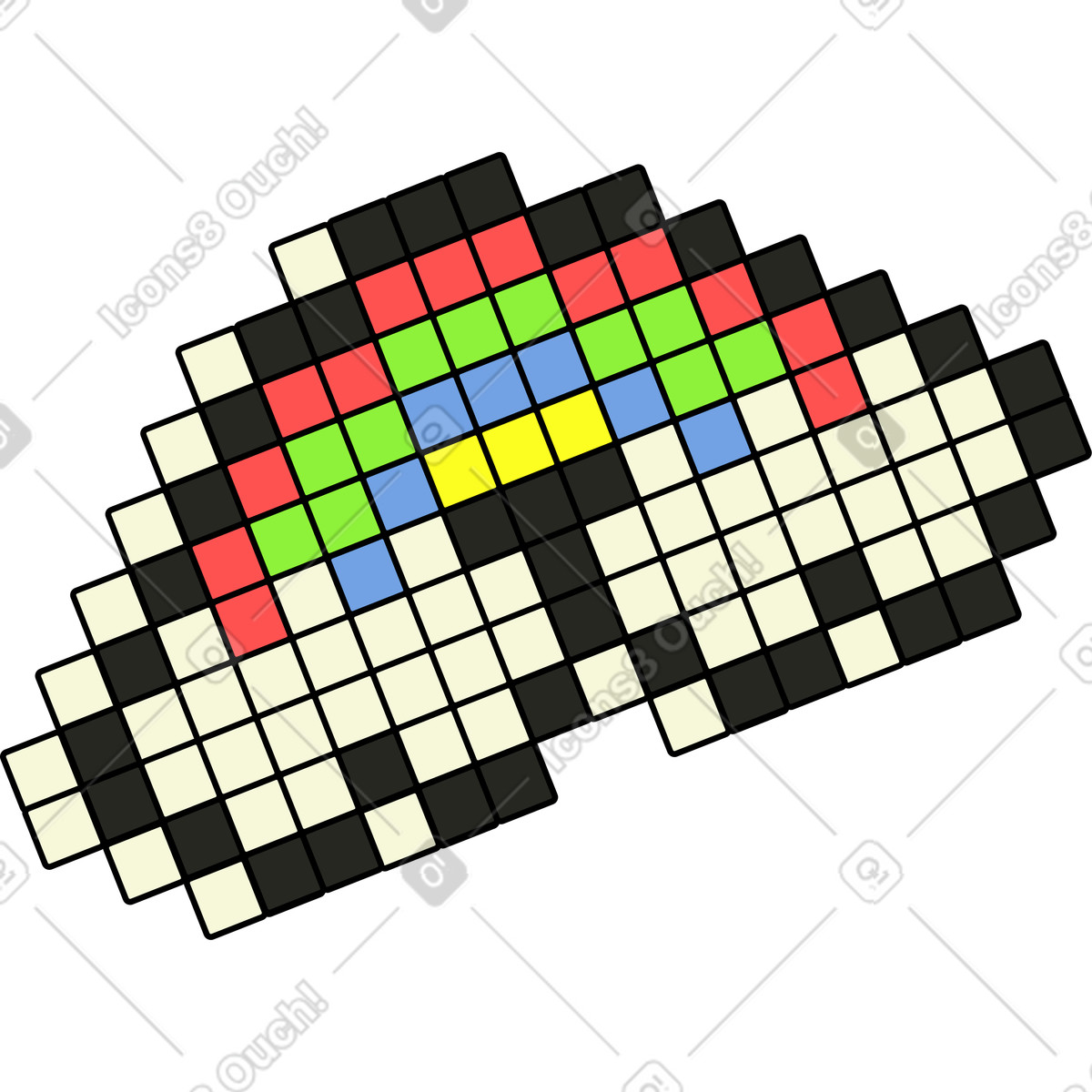 Illustration Arc en ciel dans le style Retro à télécharger aux formats PNG, SVG
