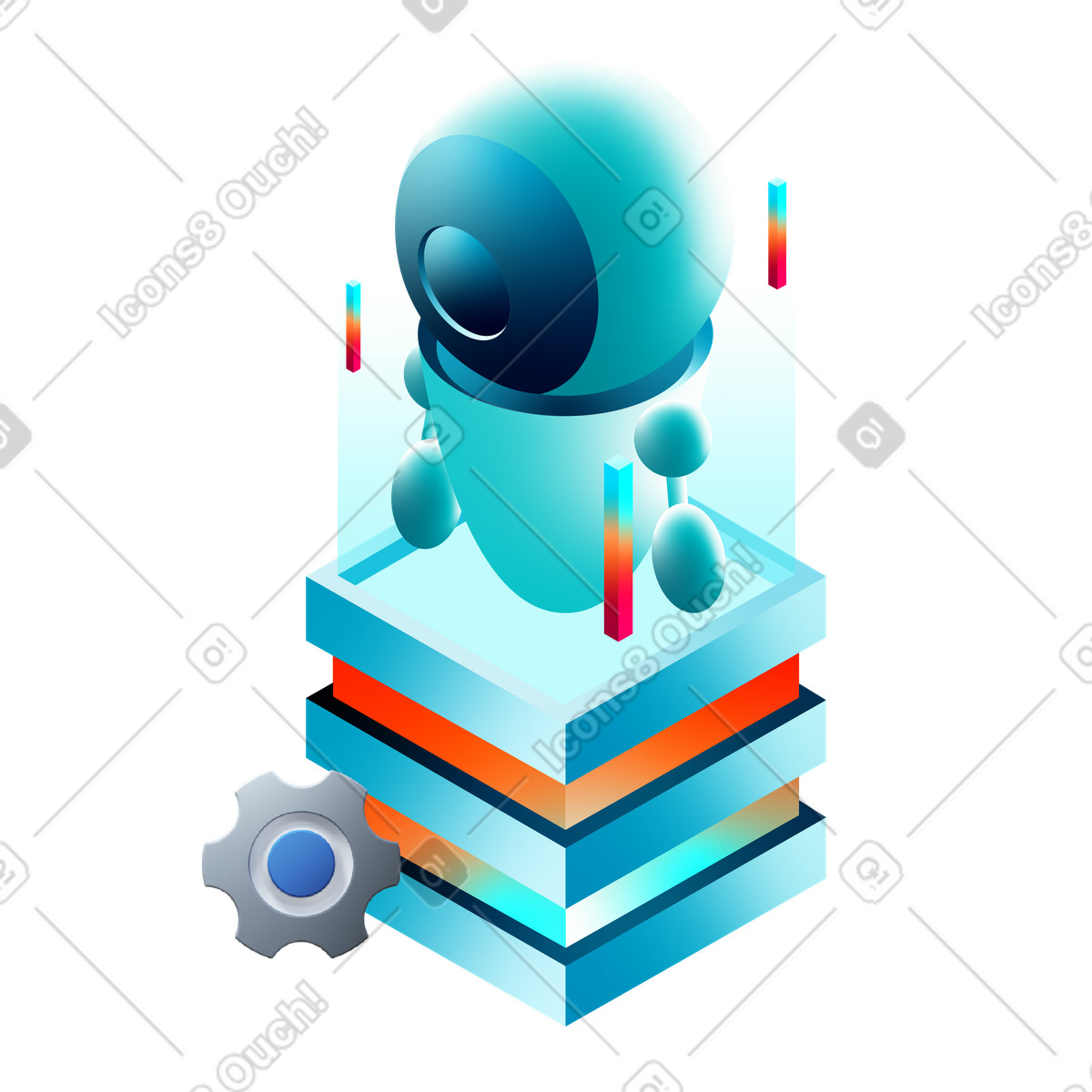 Artificial intelligence, chatbot, robo-advisor illustration in PNG, SVG