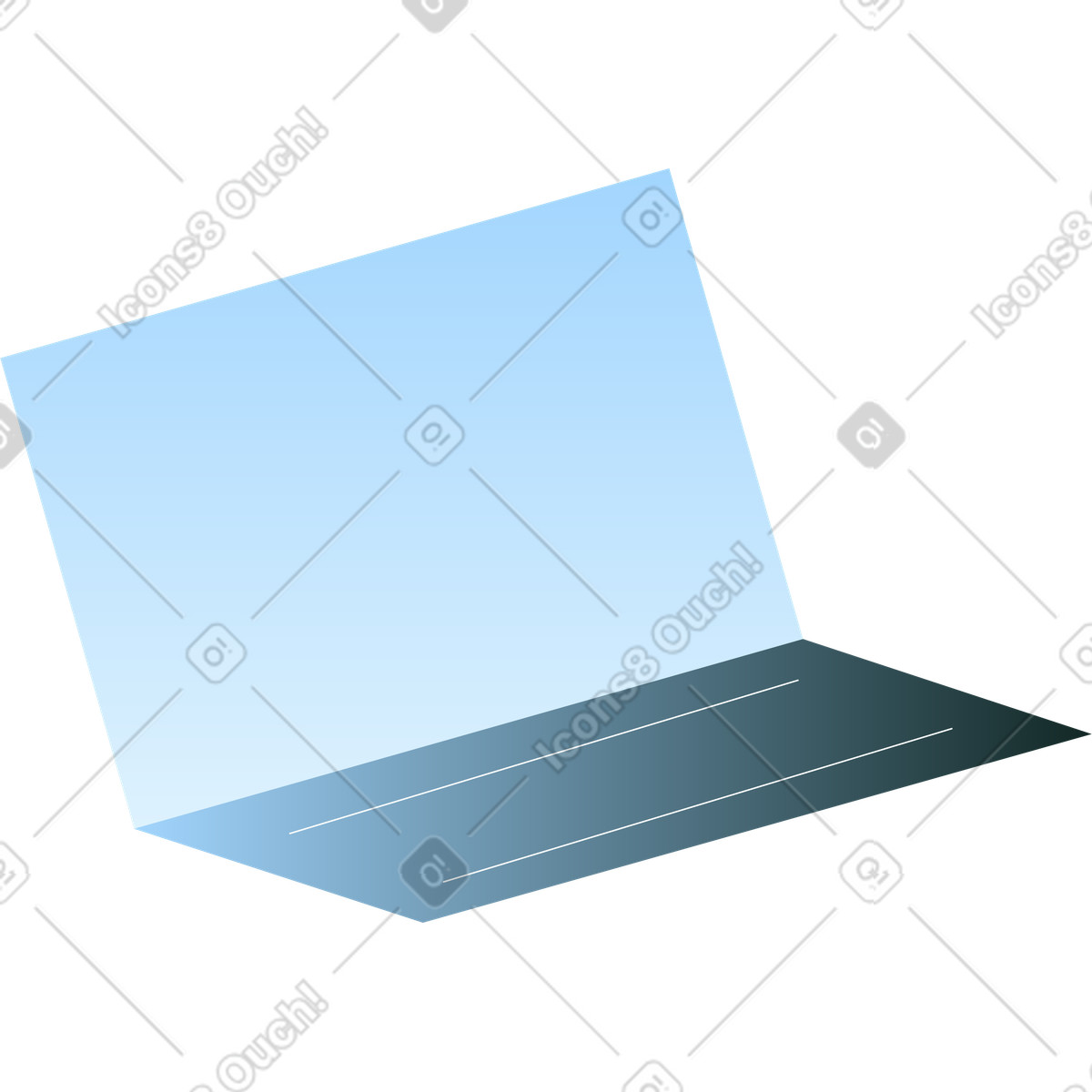 Laptop aperto illustrazione in stile Concept scarica in PNG, SVG