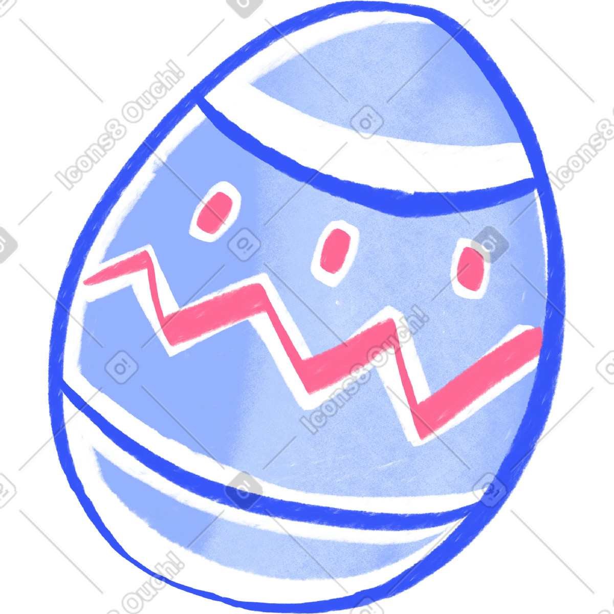 Painted easter egg illustration in Quirky style download in PNG, SVG