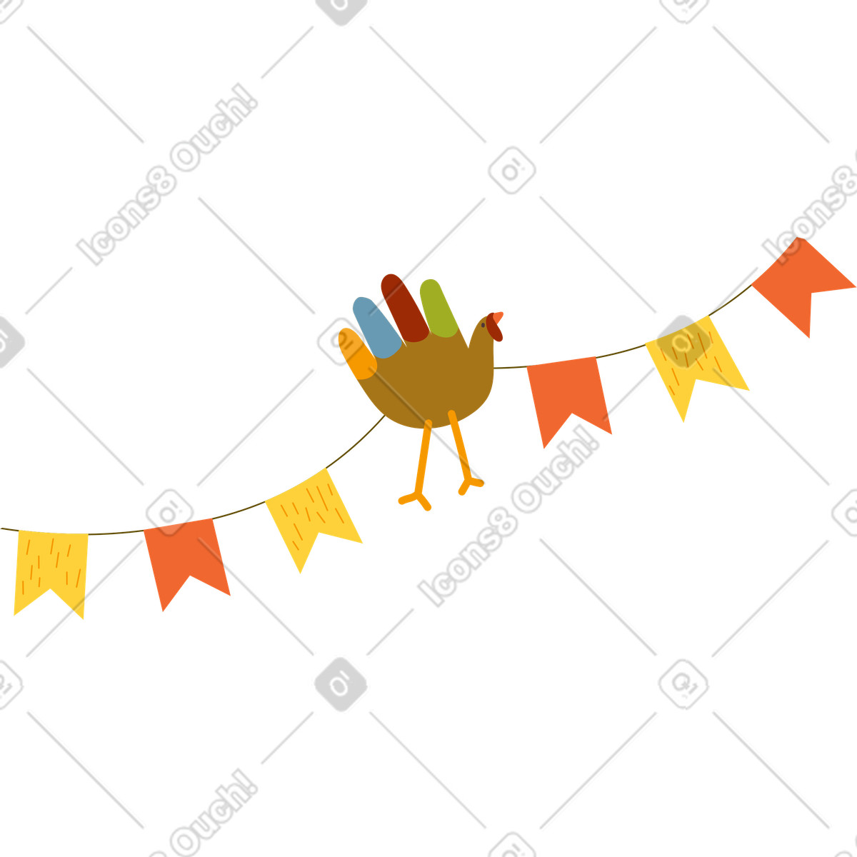 Ghirlanda di ringraziamento illustrazione in stile Woof scarica in PNG, SVG