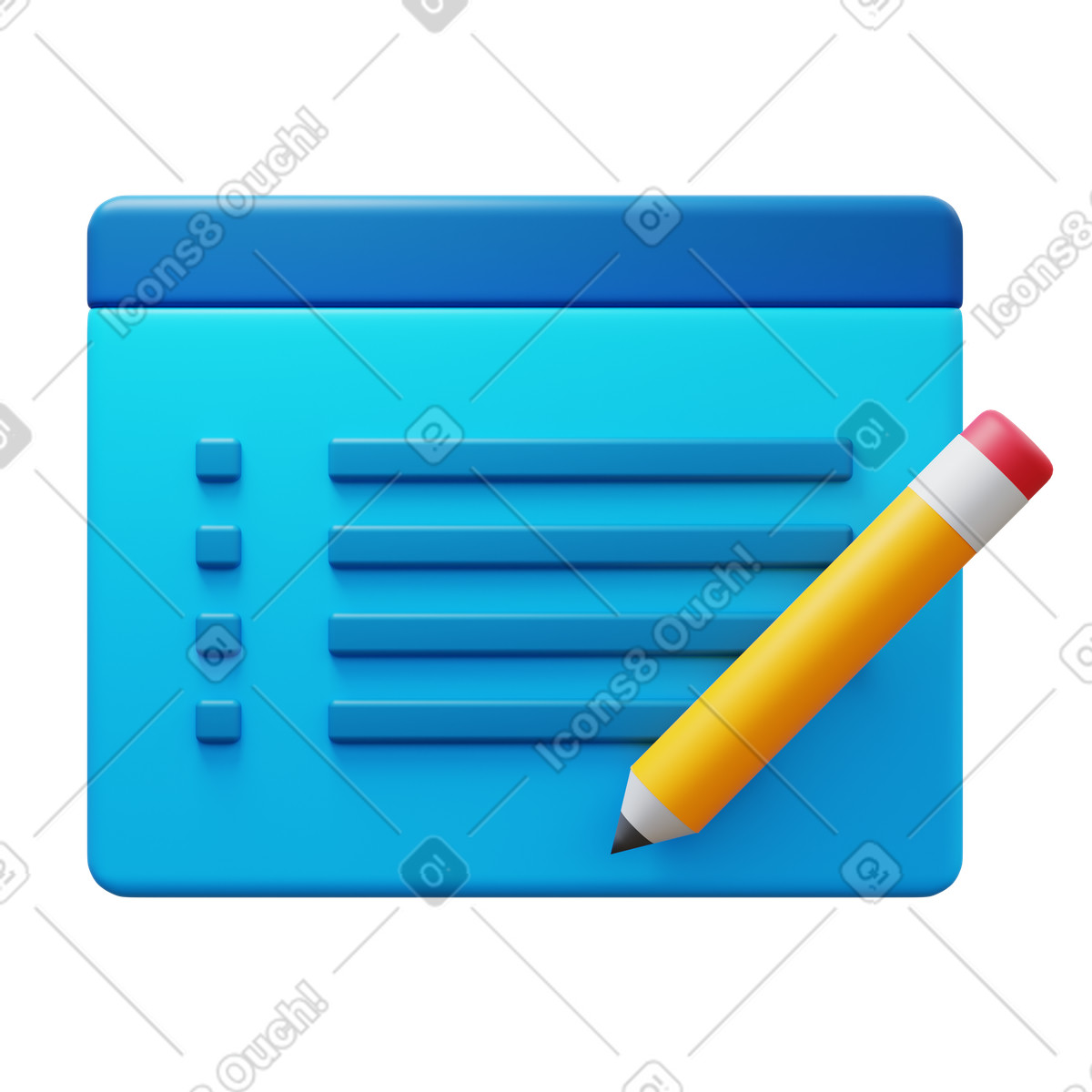 下载 3D Fluency 风格的 Edit property 插画，支持 PNG、SVG 格式