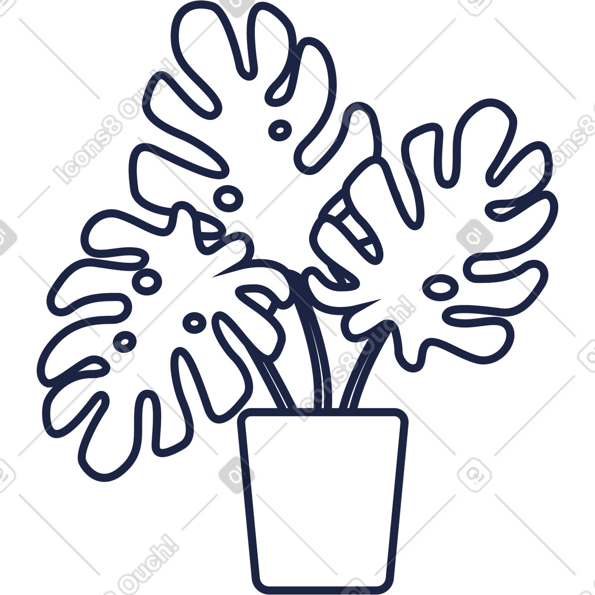 Urban Line スタイルの 小さなラインを植える のイラストをPNG、SVG形式でダウンロード