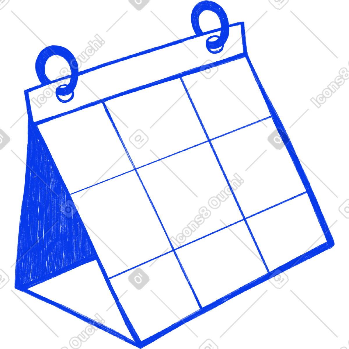 Biro 스타일의 Blue desk calendar 일러스트레이션 PNG, SVG 다운로드