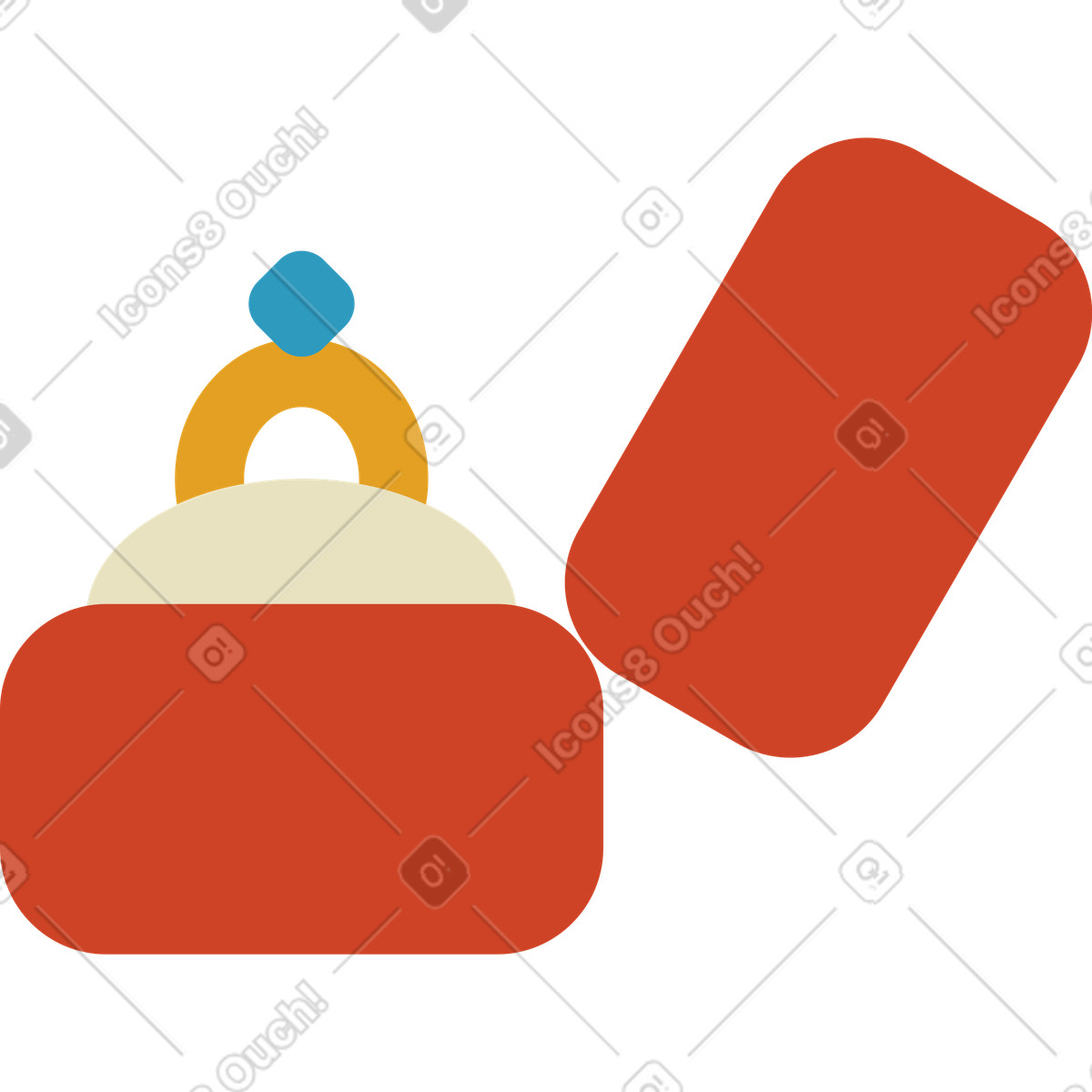 Wedding ring in a box illustration Arabica style download PNG, SVG