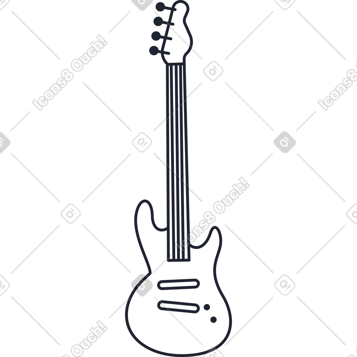 Ilustración Guitarra eléctrica en estilo Pablita a descargar en PNG y SVG