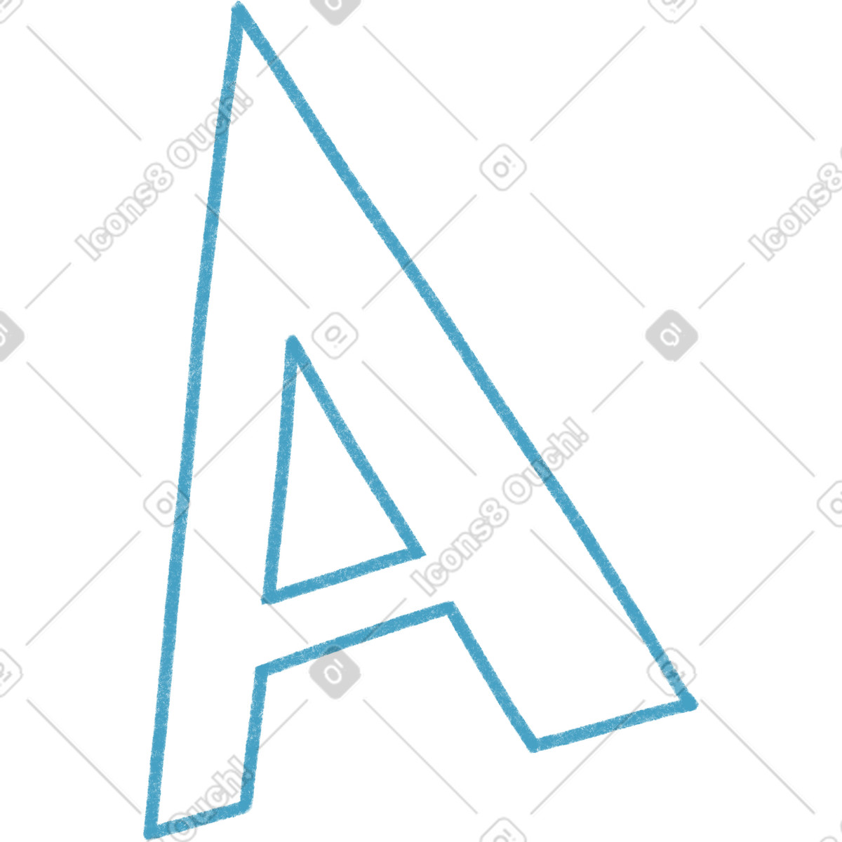 下载 Tutti 风格的 Linear blue letter a 插画，支持 PNG、SVG 格式