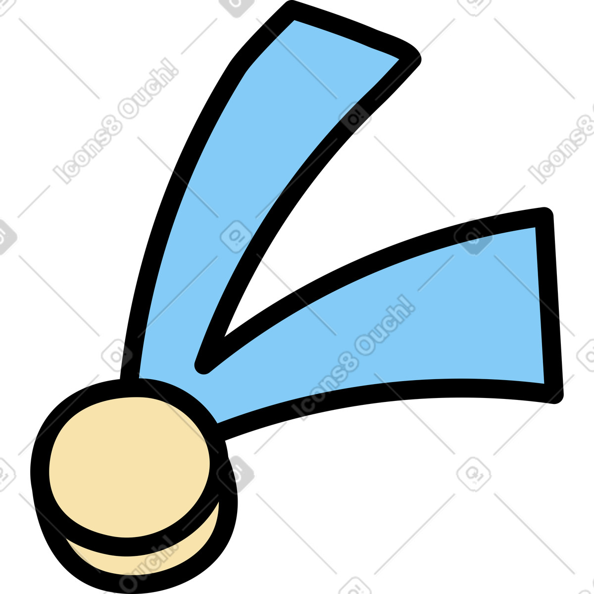 Medal with ribbon illustration in Notes style download in PNG, SVG