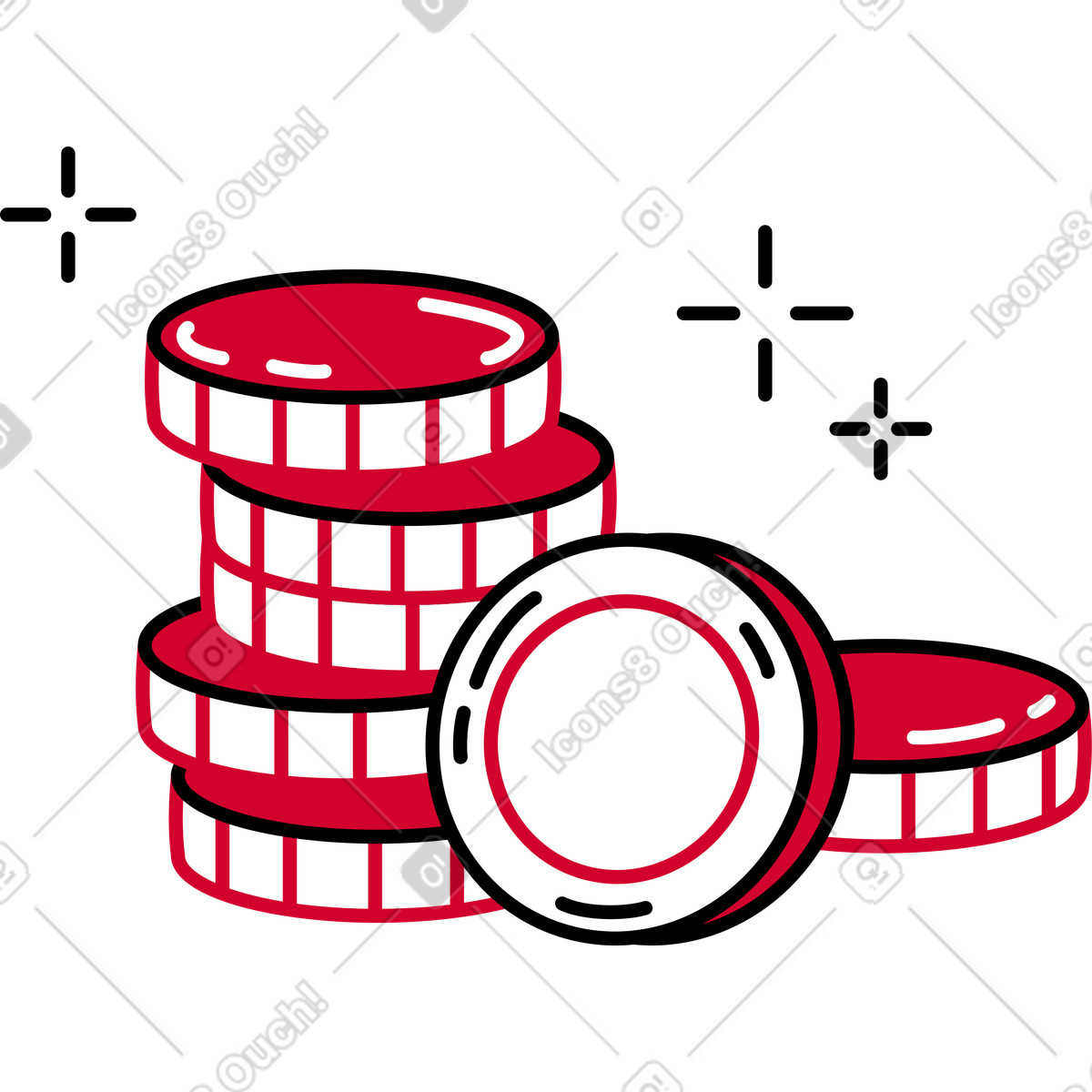 Stack of coins illustration in PNG, SVG