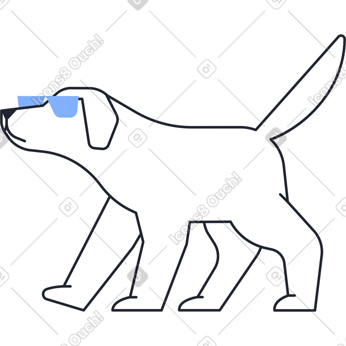 Ilustração de Cão em no estilo Pablita para baixar em PNG, SVG