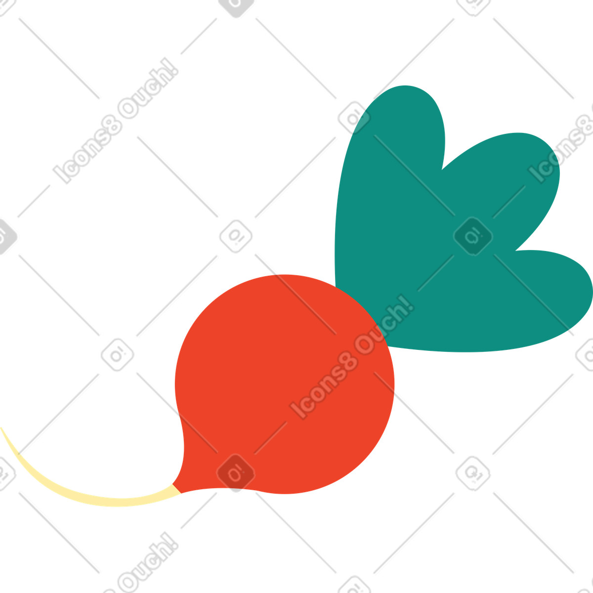 Illustration Un radis dans le style Polar à télécharger aux formats PNG, SVG