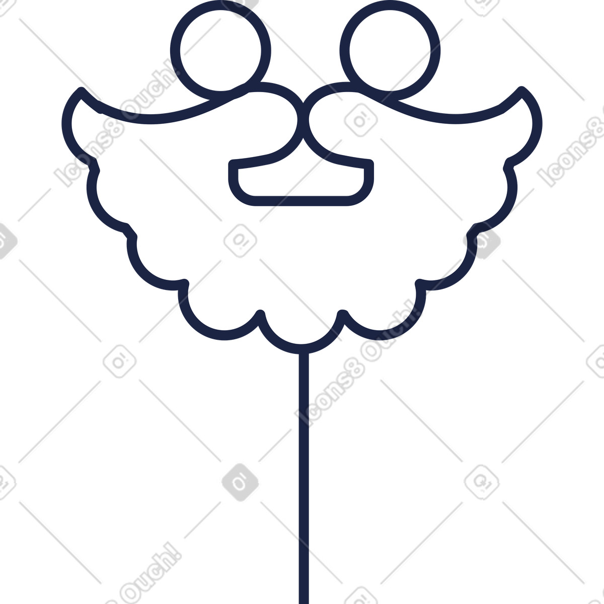 Maschera di babbo natale illustrazione in stile Urban Line scarica in PNG, SVG