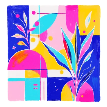 A digital wallpaper design features a composition of bold geometric shapes, including triangles, circles, and rectangles. The shapes are arranged in an overlapping pattern, creating a dynamic sense of movement. The color palette consists of bright, vivid hues such as electric blue, neon pink, sunny yellow, and vibrant green, enhancing the visual impact. The background is a smooth gradient that transitions subtly between colors, providing contrast to the geometric elements. The overall design is striking and contemporary, suitable for use as an iPad wallpaper.