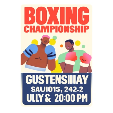 A colorful poster advertising an upcoming boxing championship event