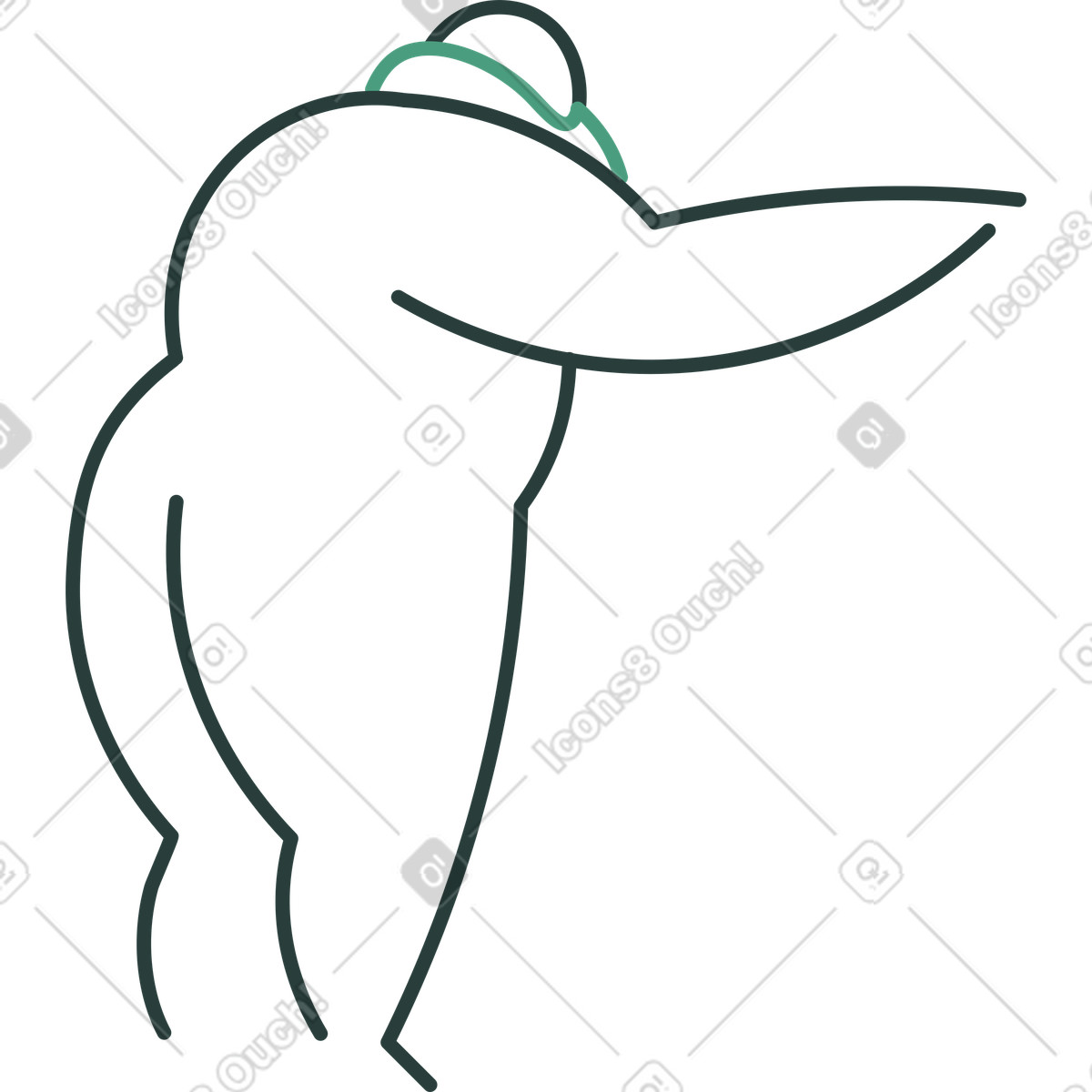Großvater zeigt zurück-Illustration im Macaroni-Stil als Download in PNG, SVG