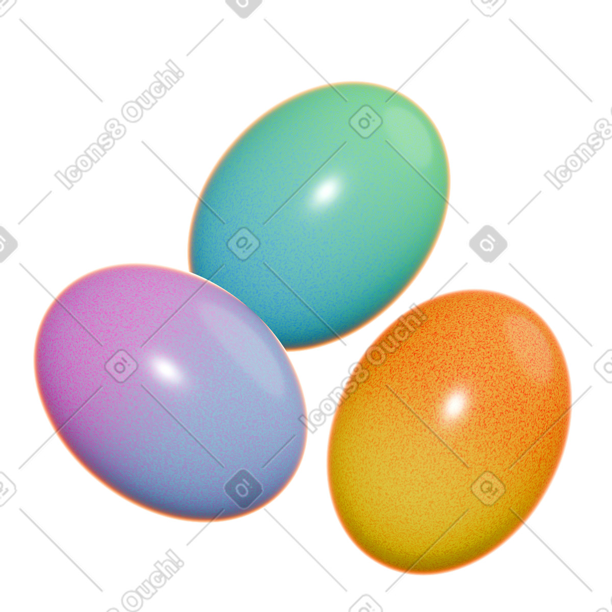 Uova di pasqua illustrazione in stile 3D Holidays scarica in PNG, SVG