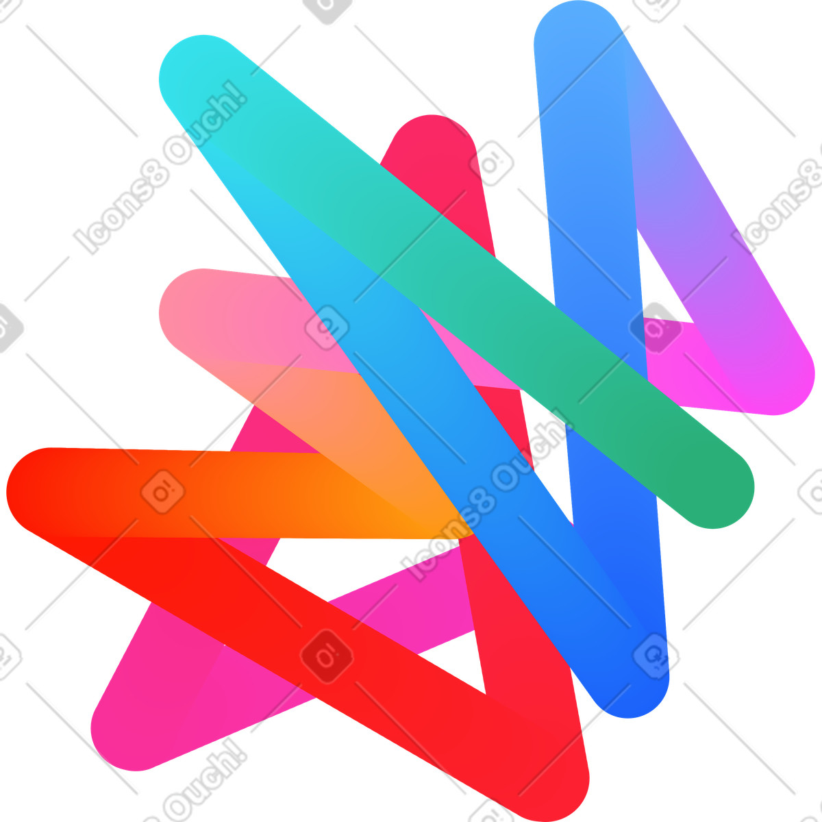 Rainbow tangled line illustration in Forms style download in PNG, SVG