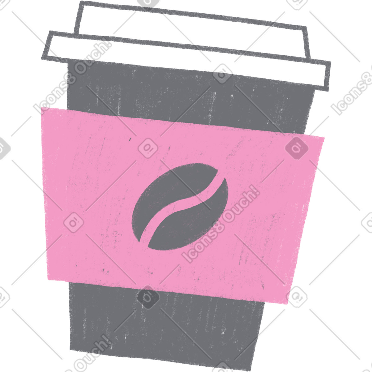 Coffee paper cup illustration in Tutti style download in PNG, SVG