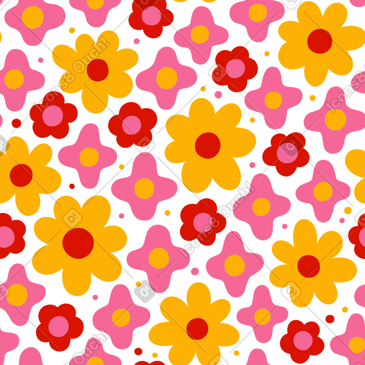 Bright seamless floral pattern illustration in Experimental style download in PNG, SVG