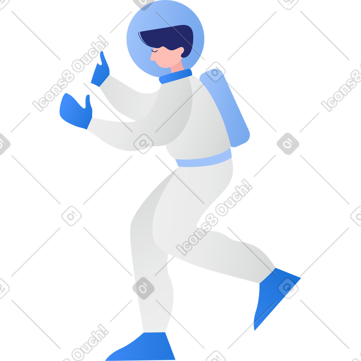 下载 Clip 风格的 宇航员 插画，支持 PNG、SVG 格式