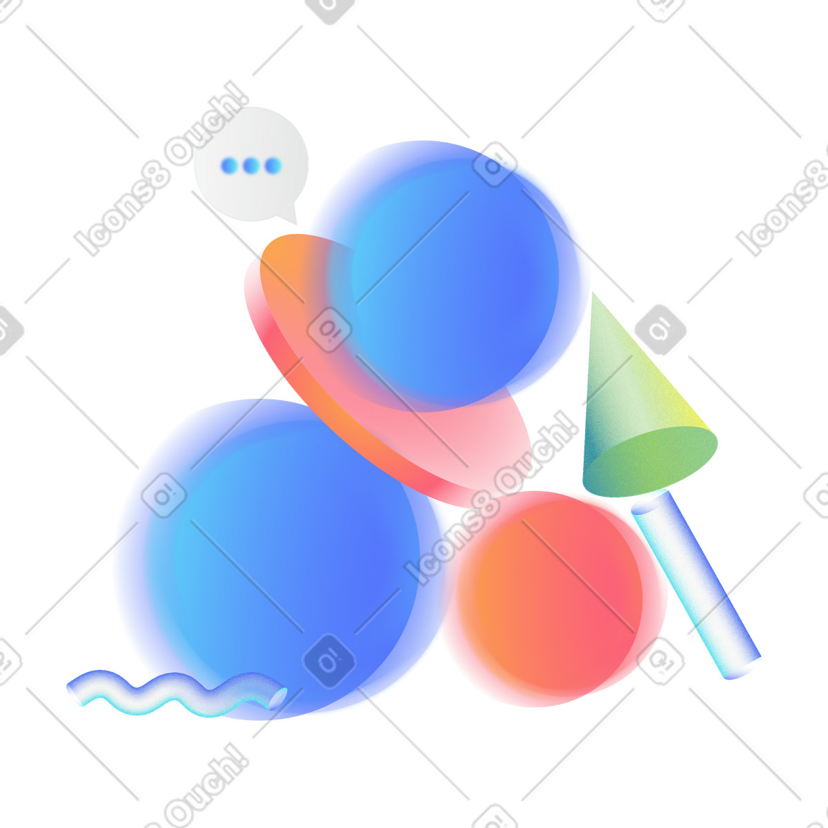 Ilustración Composición abstracta con formas geométricas en estilo Morphis a descargar en PNG y SVG