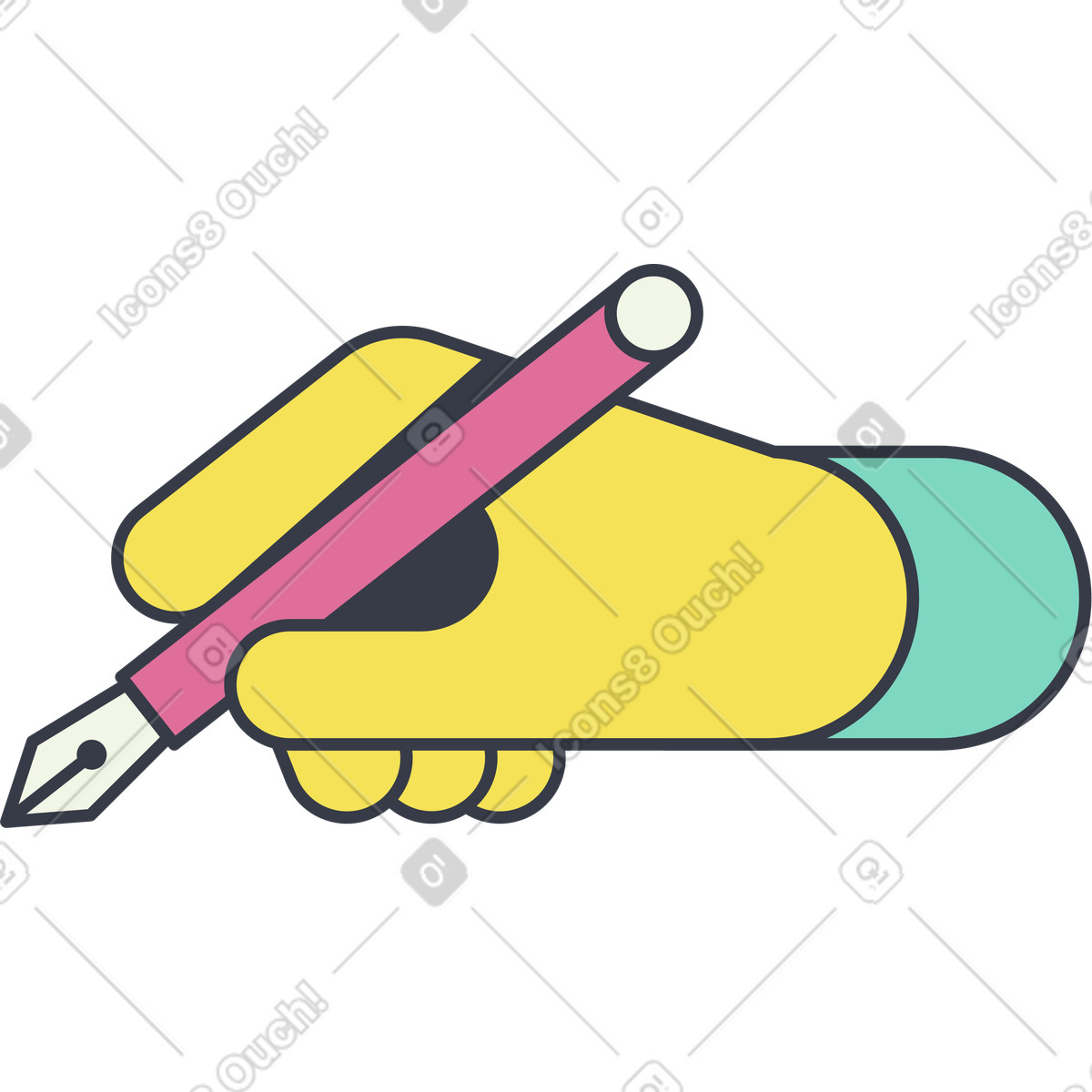 Ilustración Mano con bolígrafo en estilo Abstract a descargar en PNG y SVG