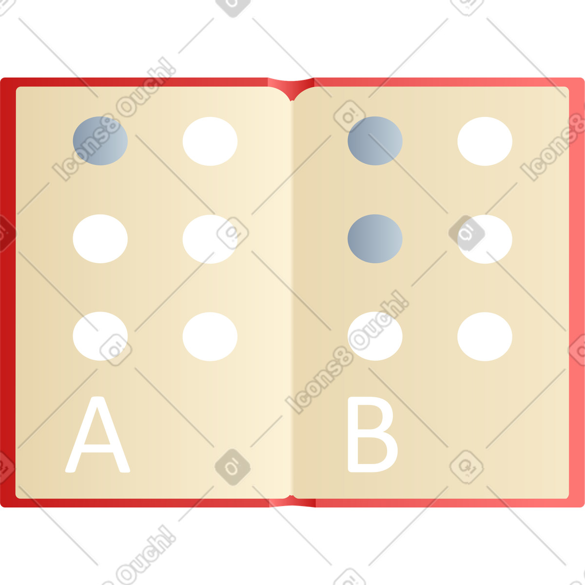 Book with braille illustration in Silky style download in PNG, SVG