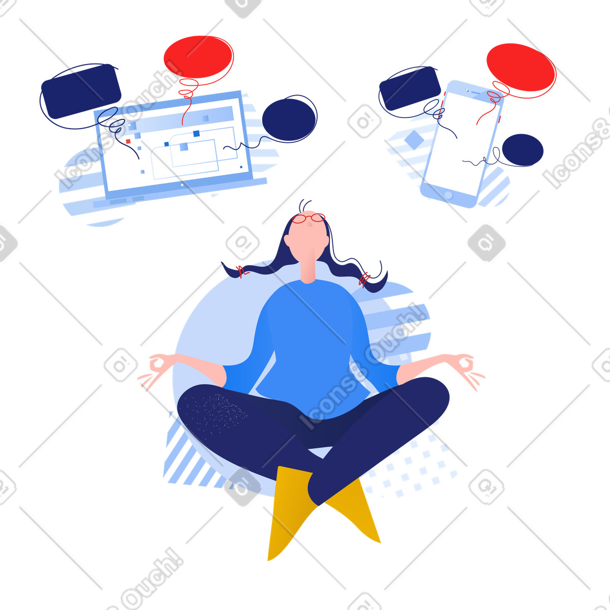 Fai una pausa dai social network illustrazione in stile Clip scarica in PNG, SVG