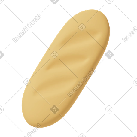 食物 Casual life スタイルの 3D Yellow bread のイラストをPNG、SVG形式でダウンロード
