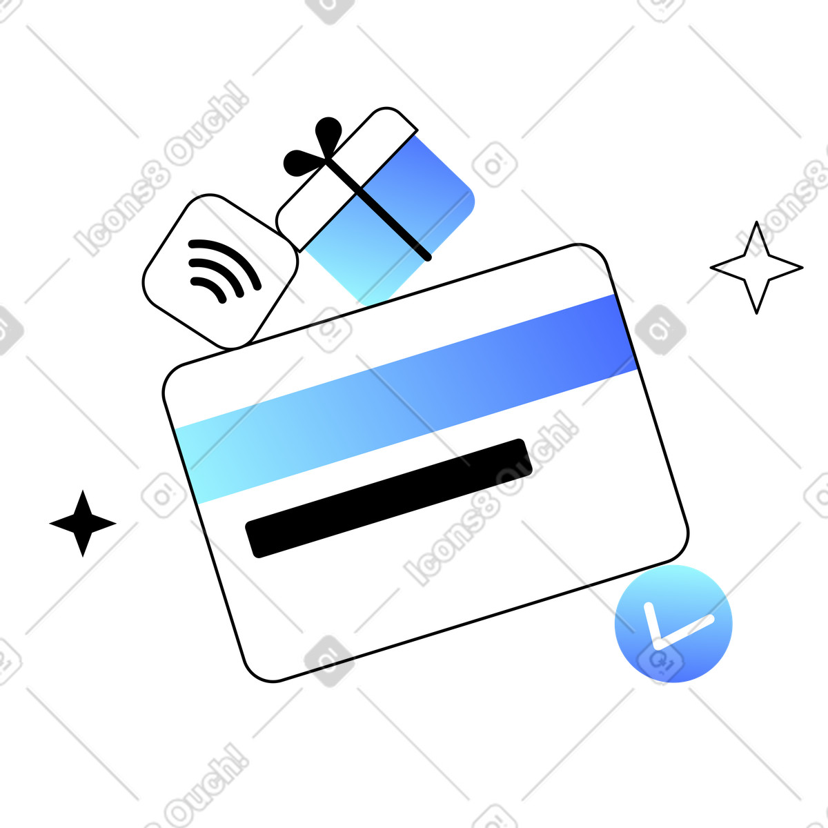Payment by bank card illustration in PNG, SVG