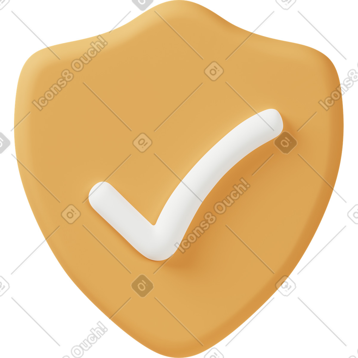 Ilustração de Yellow security shield button em no estilo 3D Casual life para baixar em PNG, SVG